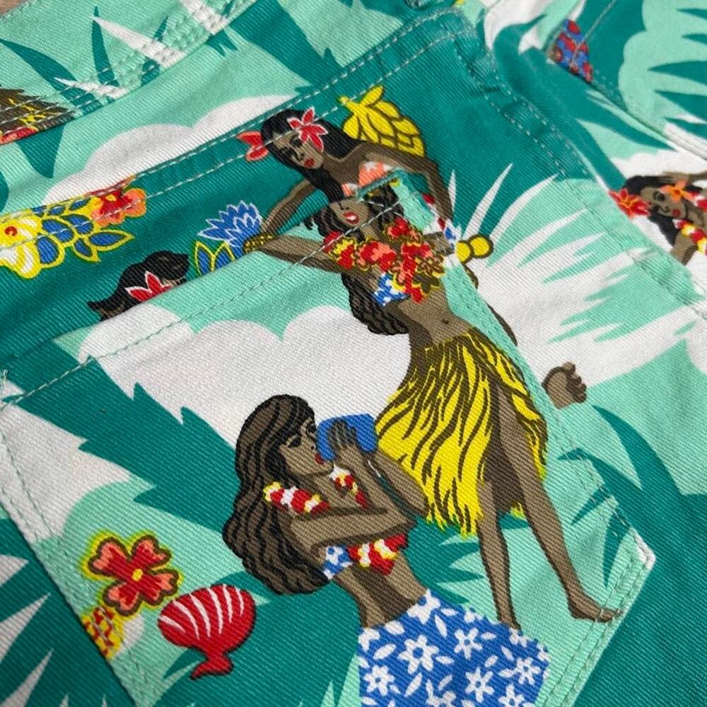Rare roxy hawaiian print denim - Picture 3 of 7